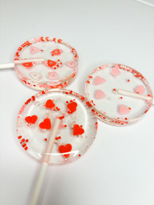 Valentine's Day Sprinkles Lollipops